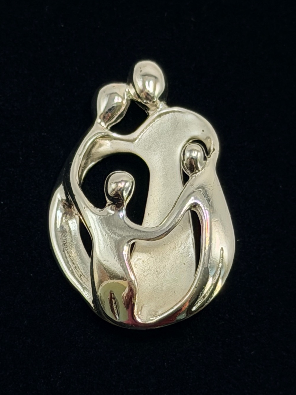 Carolyn Pollack Relios 925 Sterling Silver Loving Family Brooch Pendant Signed - Picture 3 of 8